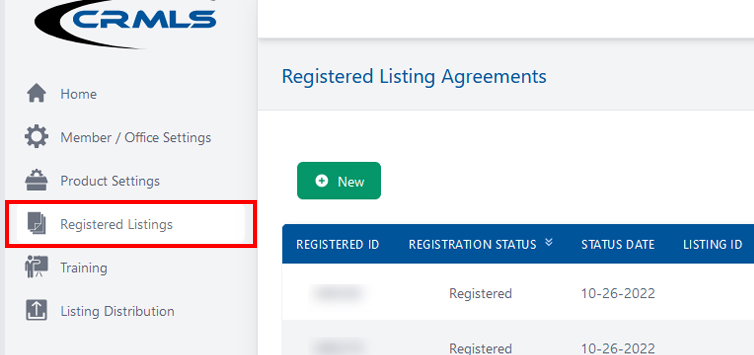 registered listings screenshot