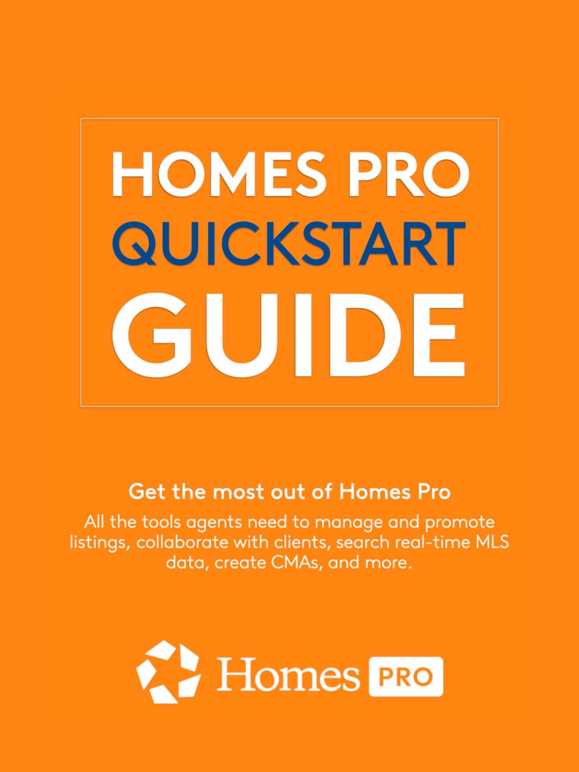 Homes Pro Quickstart Guide Page