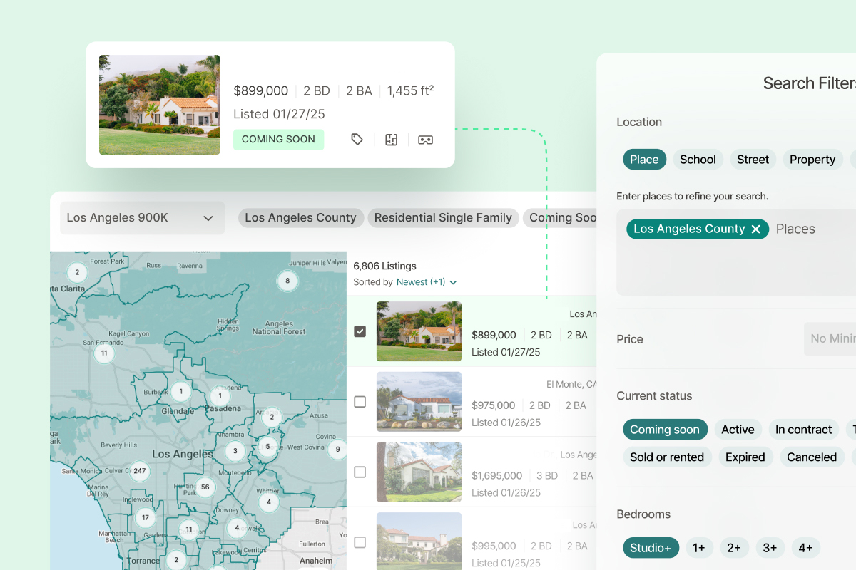 Listing transaction search