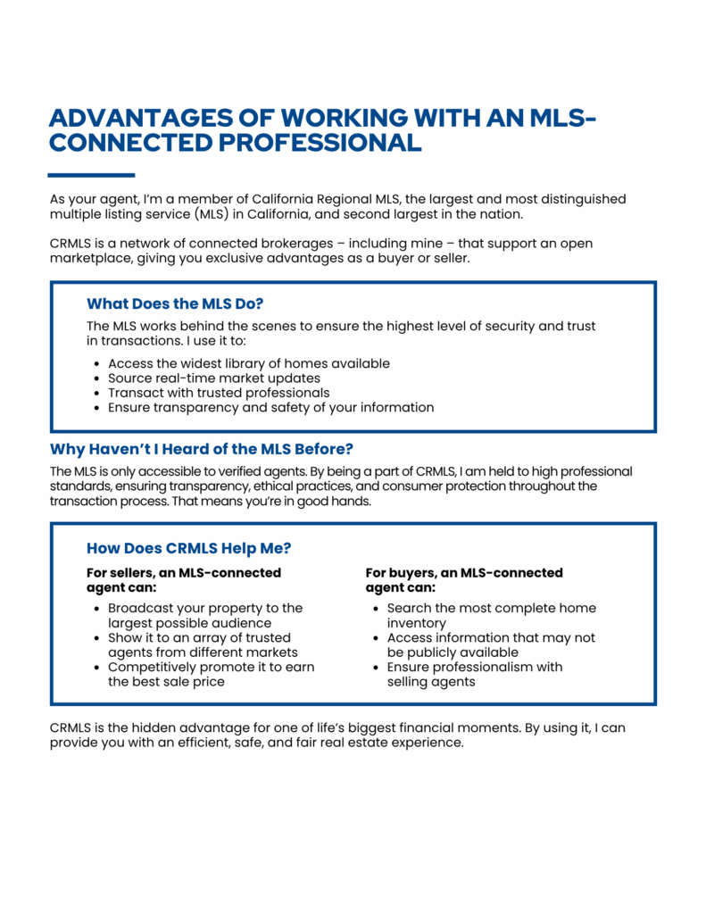 BRANDABLE Advantages of Working with an MLS Connected Professional ()