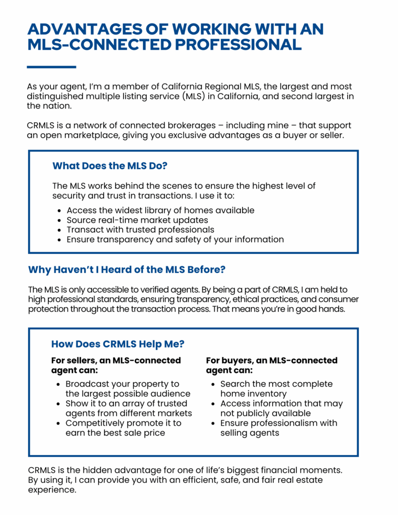 SIMPLE Advantages of Working with an MLS Connected Professional