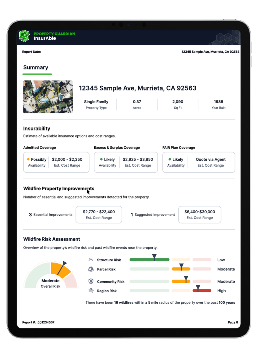 InsurAble Summary Page for iPad
