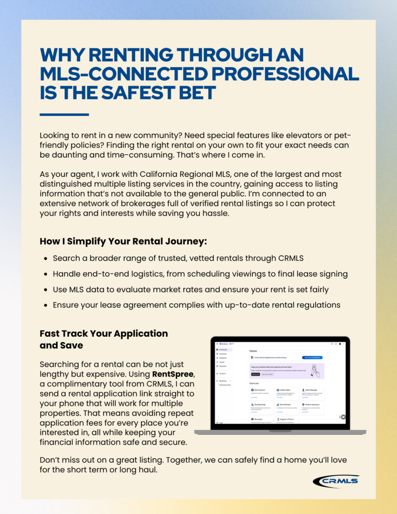 Why Renting Through An MLS Connected Professional Is The Safest Bet